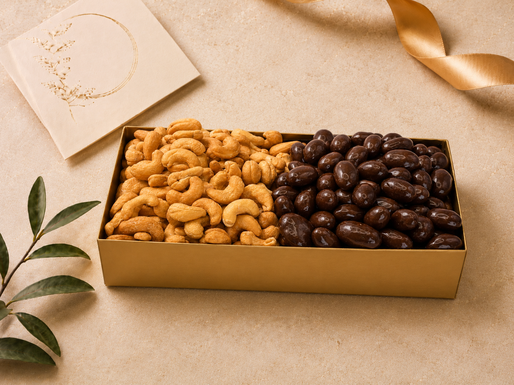 Colossal Cashews and Chocolate Covered Almonds Gift Box
