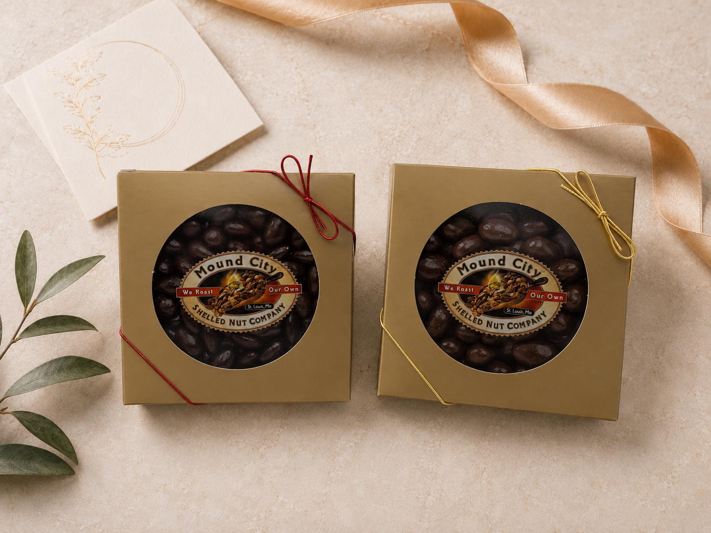 Chocolate Almonds in Golden Round
